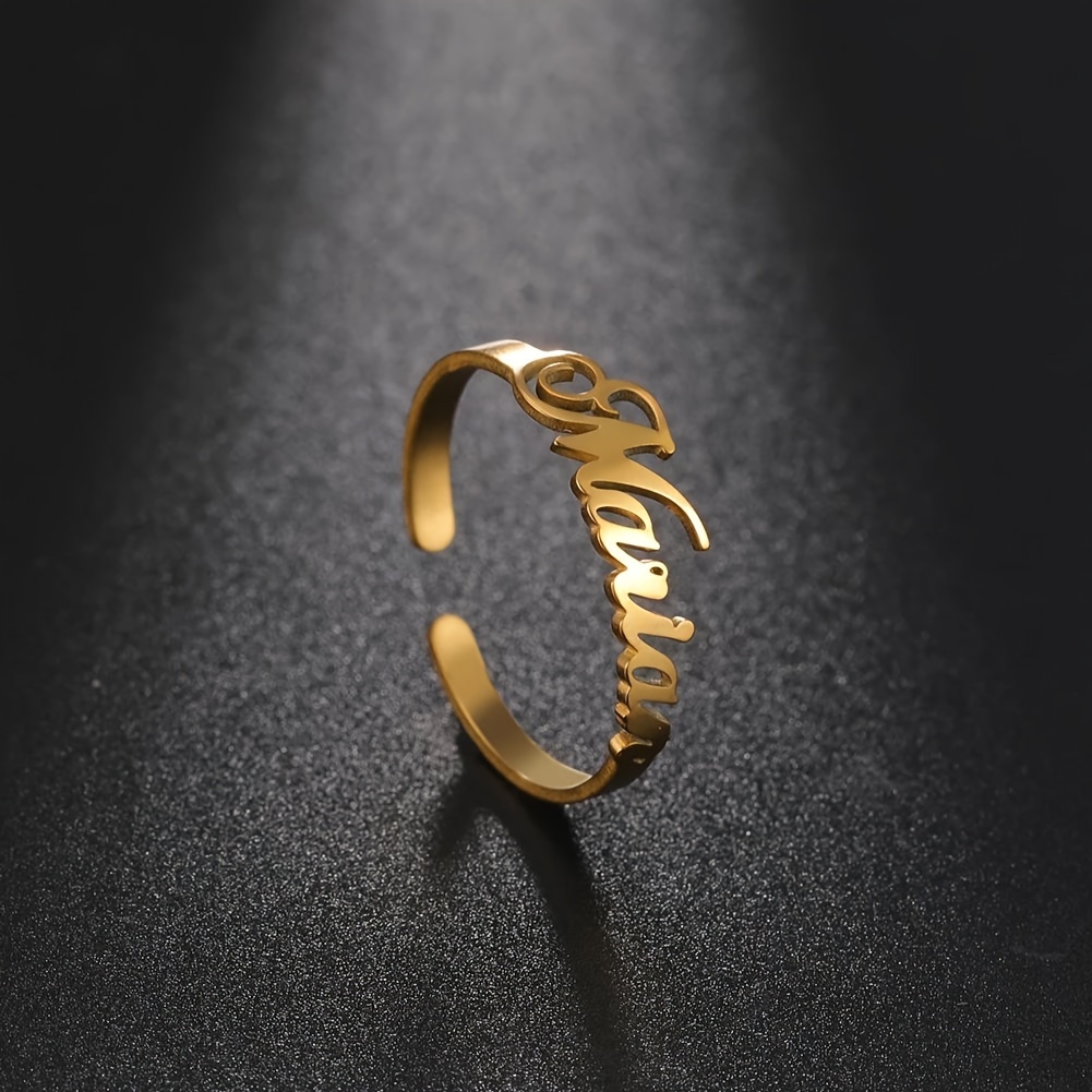 Personalized Adjustable Cuff Ring Stainless Steel Jewelry for Women